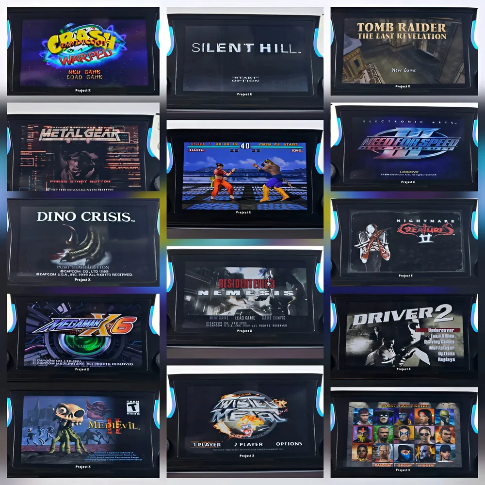 Handheld Gaming Console - Black and White | Plug & Play | Accesories & Content